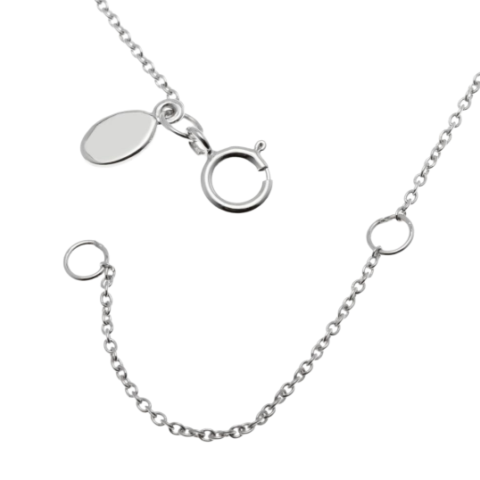 Collier en or gris, motif infini diamants