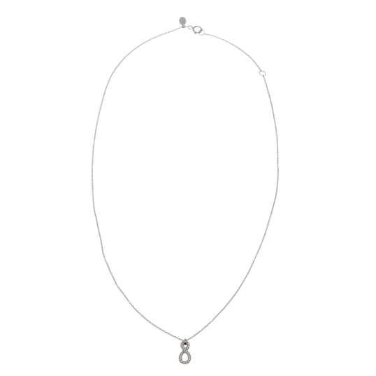 Collier en or gris, motif infini diamants
