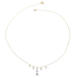 Collier en or jaune et oxydes de zirconium,coeur