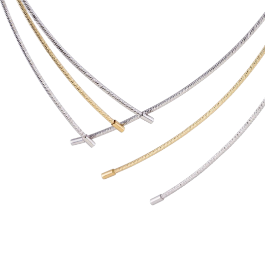Collier en deux ors et titane