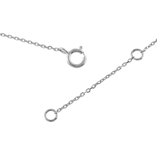 Collier en or gris, saphir poire et diamants