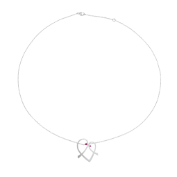 Collier en or gris  rubis, maman et enfant