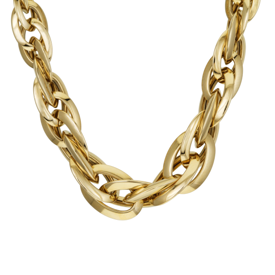 Collier en or jaune, maille torsadée
