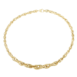 Collier en or jaune, maille torsadée