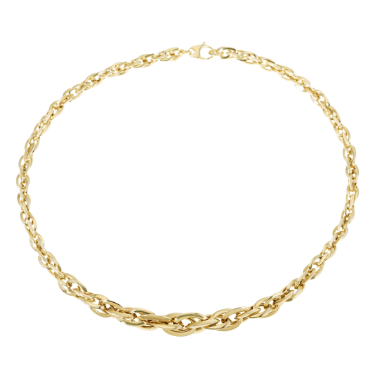 Collier en or jaune, maille torsadée