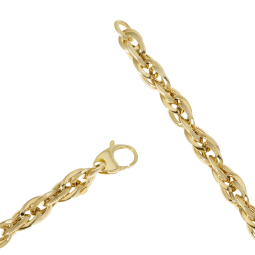 Collier en or jaune, maille torsadée