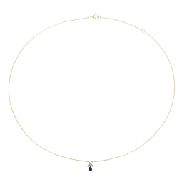 Collier en or jaune rhodié, saphir et diamants