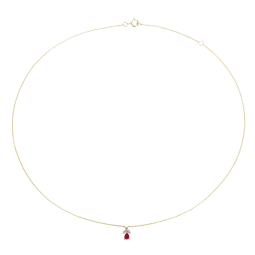 Collier en or jaune rhodié, rubis et diamants