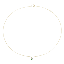 Collier en or jaune rhodié, émeraude et diamants