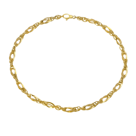 Collier en or jaune, maille fantaisie