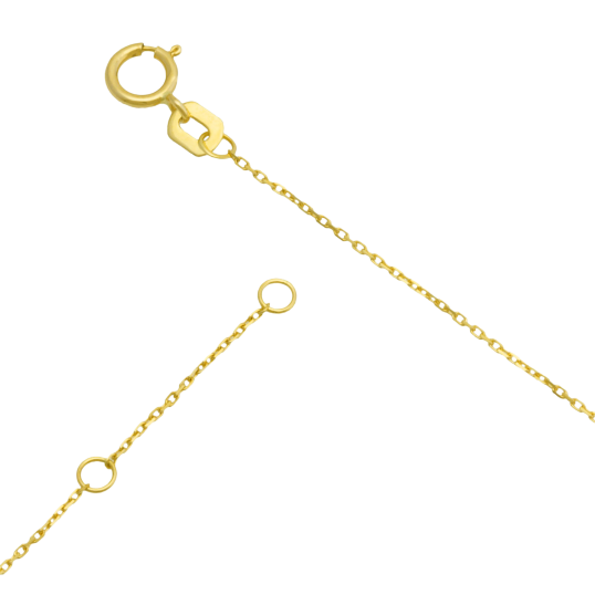 Collier en or jaune, coeur ajouré, oxyde de zirconium