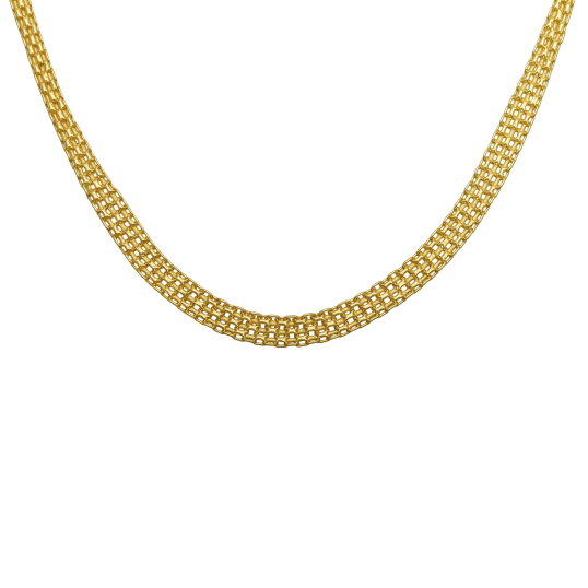Collier en or jaune chute, maille fantaisie