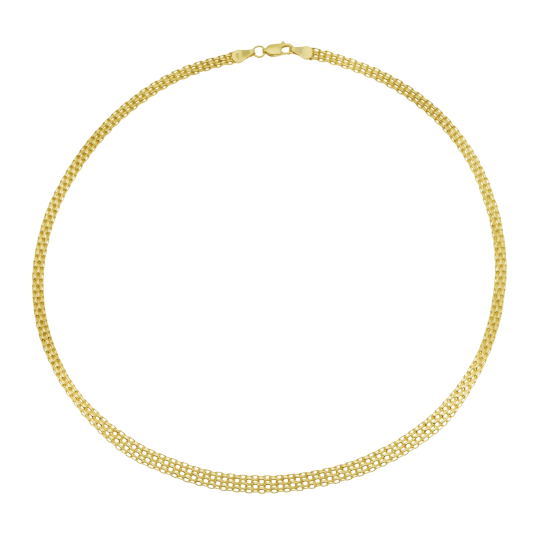 Collier en or jaune chute, maille fantaisie