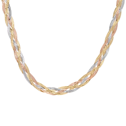 Collier en 3 ors tressés