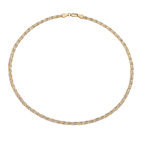 Collier en 3 ors tressés Collier en 3 ors tressés