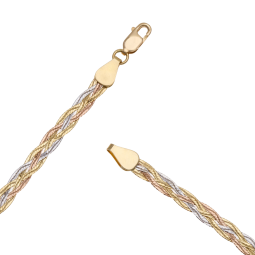 Collier en 3 ors tressés
