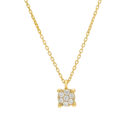 Collier en or jaune rhodié et diamants