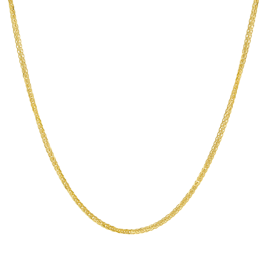 Collier en or jaune, maille palmier faceté 1 mm