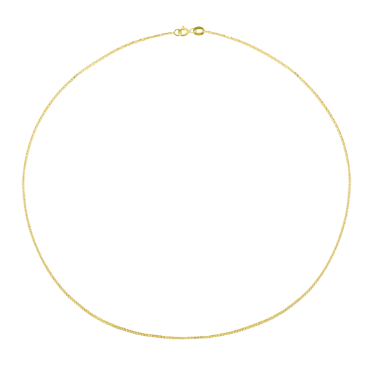 Collier en or jaune, maille palmier faceté 1 mm