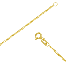 Collier en or jaune, maille palmier faceté 1 mm
