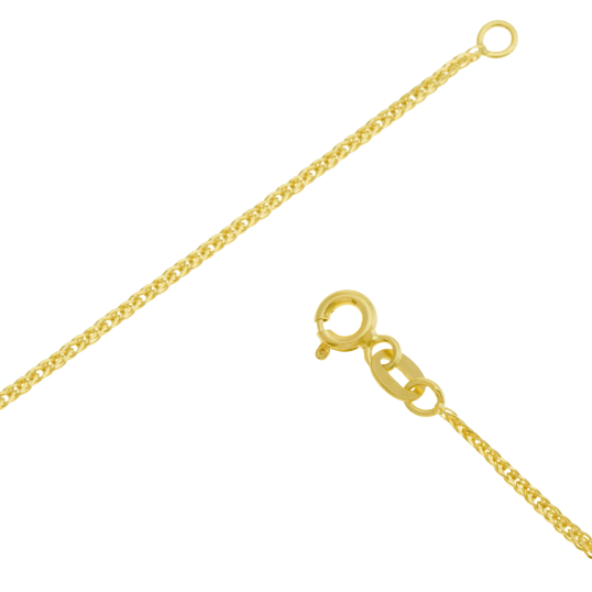 Collier en or jaune, maille palmier faceté 1 mm