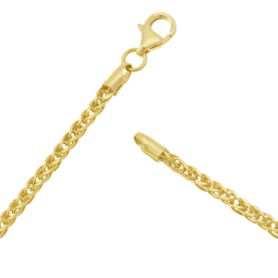 Collier or jaune maille palmier
