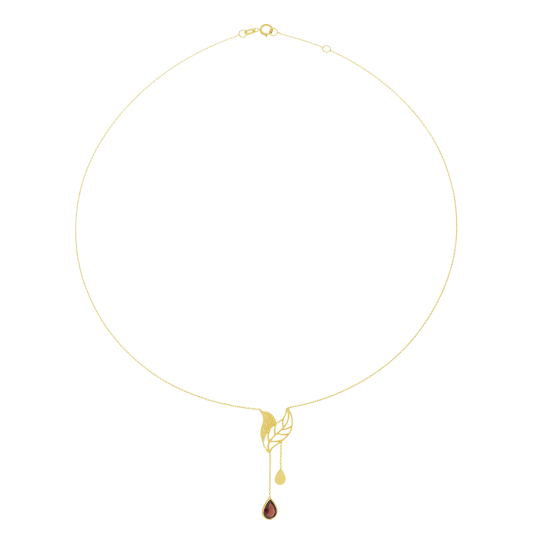 Collier en or jaune et grenat