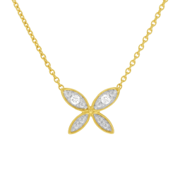 Collier en or jaune et rhodié, diamants