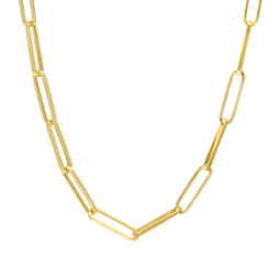 Collier or jaune maille rectangle allongée