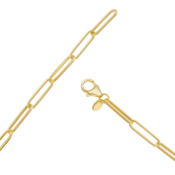 Collier or jaune maille rectangle allongée