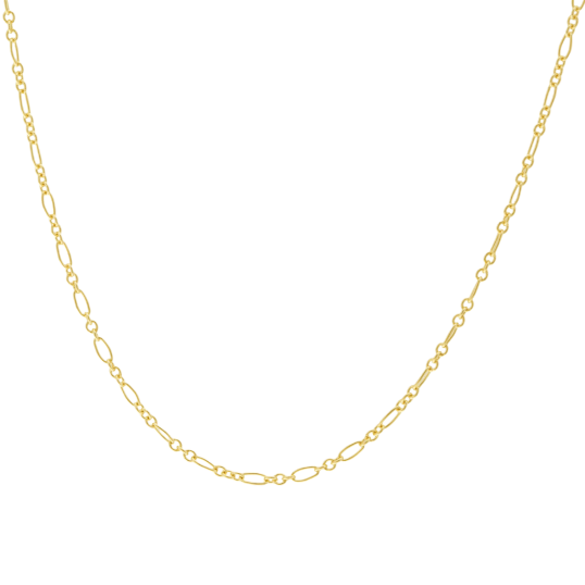 Chaîne or jaune, maille forçat alternée 1/3