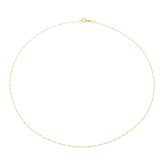 Chaîne or jaune, maille forçat alternée 1/3
