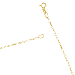 Chaîne or jaune, maille forçat alternée 1/3