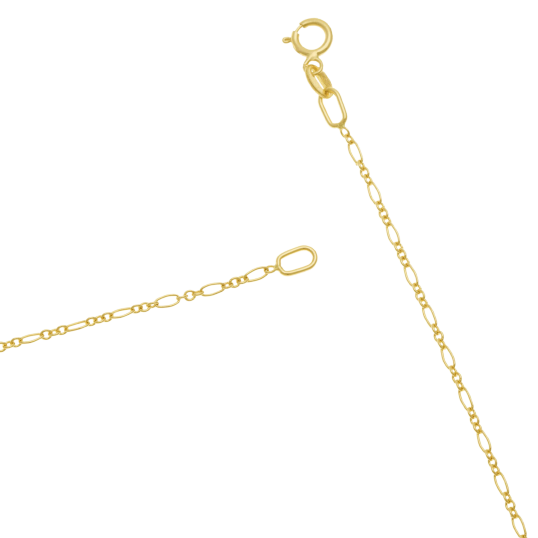 Chaîne or jaune, maille forçat alternée 1/3