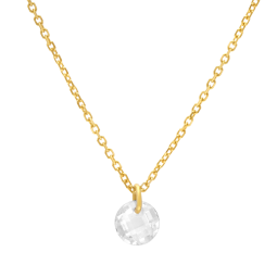 Collier or jaune, oxyde de zirconium