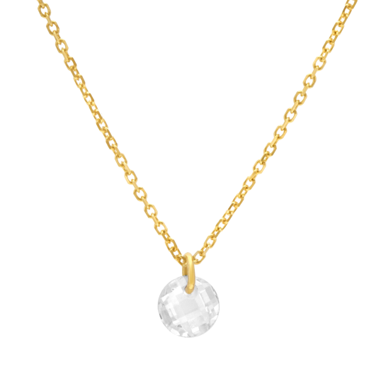 Collier or jaune, oxyde de zirconium