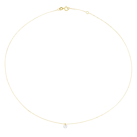 Collier or jaune, oxyde de zirconium