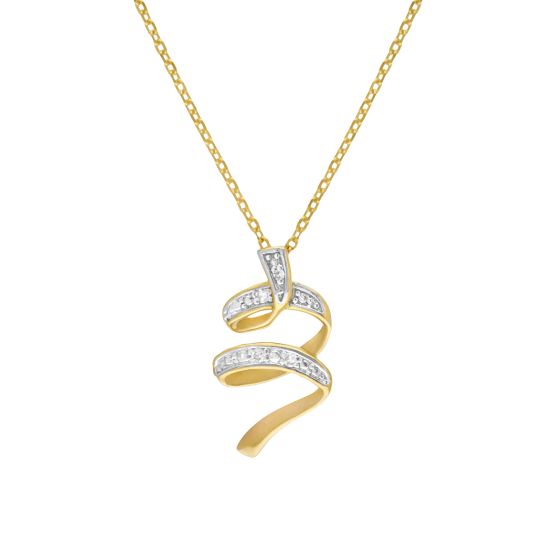 Collier en or jaune rhodié et diamants