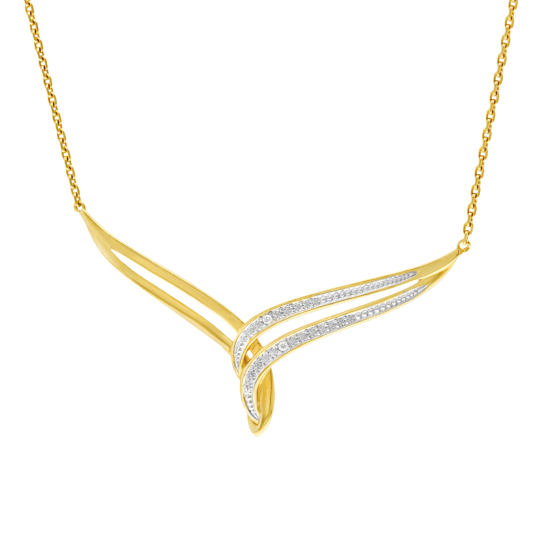 Collier en or jaune rhodié et diamants