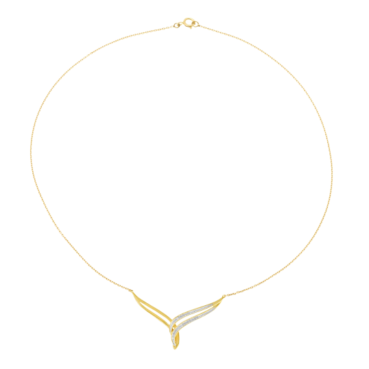 Collier en or jaune rhodié et diamants
