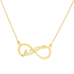 Collier en or jaune, motif infini je t'aime