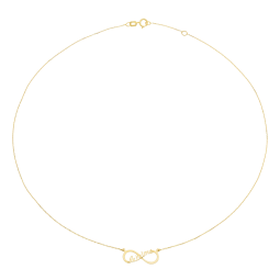 Collier en or jaune, motif infini je t'aime