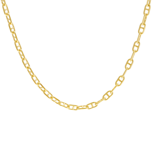 Chaîne en or jaune, maille marine forçat