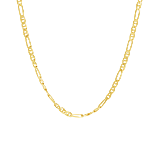 Chaîne en or jaune, maille marine alternée 1X3
