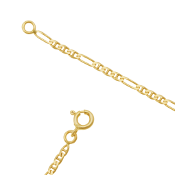 Chaîne en or jaune, maille marine alternée 1X3
