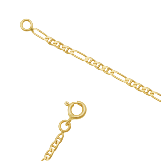 Chaîne en or jaune, maille marine alternée 1X3