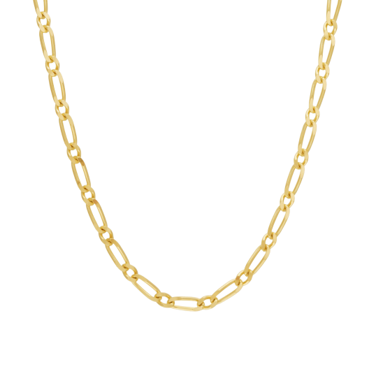 Chaîne en or jaune, maille cheval alternée 1X1