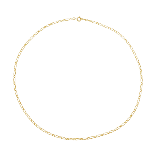 Chaîne en or jaune, maille cheval alternée 1X1