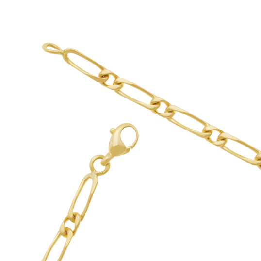 Collier en or jaune, maille cheval alternée 1X1