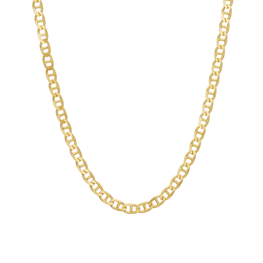Collier en or jaune, maille marine gourmette Collier en or jaune, maille marine gourmette